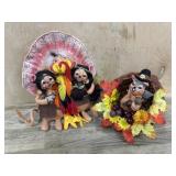 Annalee Horn o Plenty and Turkey  with mice dolls