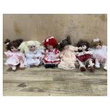 6- Marie Osmond porcelain cupcake dolls Clown,