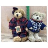 2- Boyds bears  12 and 14 inch dressed in blue