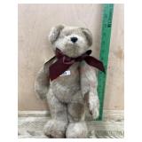 14 inch Jointed Boyds Bear with red ribbon