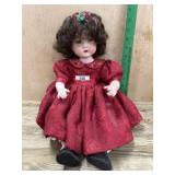 Marie Osmond 16 inch porcelain doll in red dress