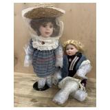 2- Boyds bear Yesterday child porcelain dolls in