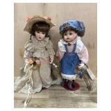 2- Boyds bear Yesterday child porcelain dolls  18