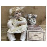 Seymor Mann porcelain doll in white dress