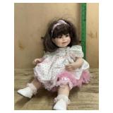 Marie Osmond porcelain 2008 doll in red and white