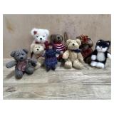 8- Boyds Bear Cat and bears  all 6 inch