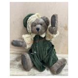 16 inch Boyds Bear in green coat and hat