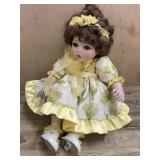 Marie Osmond 16 inch porcelain doll in yellow