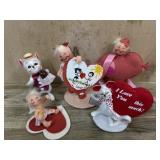 5 - Annalee Valentines dolls  5 and 7 inch