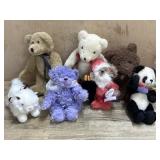 Flat of 7 various maker Teddy bears  Annette