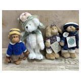 4- Boyds Bears 2 new in bags and White bear with