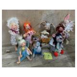 8- Small Annalee doll dols, Rabbits, and mics