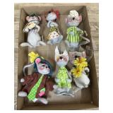 6- Annalee doll grey mice dolls  6 inch