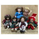 6- Marie Osmond porcelain cupcake dolls and 2