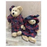 Boy and Girl Boyds Bears dressed in red plaid