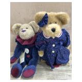 Blue Boyds Bear clown and  14 inch Girl bear and