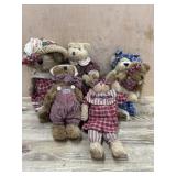 Flat with 4 Boyds Bears all dressed in plaid
