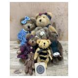 6- Boyds Bears various size 2 in blue dresses