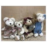 4-Boyds Bears 10 inch girls with blue jumper and