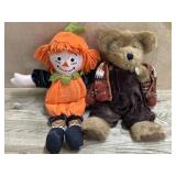 13 inch Boyds Bear and Raggedy Andy in pumpkin