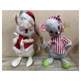 2- Annalee Christmas mice  10 inch