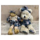 16 inch and 12 inch Boyds Bears Dressed in green