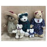 3- 12 inch and 1 5 inch Boyds Bears  Dressed in