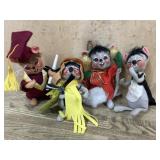 Flat of 4- Annalee dolls  Pilot, Oriental.