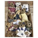 11 Boyds Bears of various sizes   Red dress, Blue