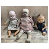 Box lot with 3 Vintage dolls