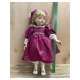 Marie Osmond 25 inch porcelain doll in purple