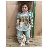 Lloyd Middleton vinyl 25 inch doll in green dress