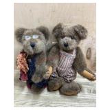 Boyds Bear with rag doll and Boyds bear in