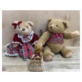 Boy and Girl bears  and bear in basket