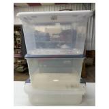 3- Clear storage totes with lids