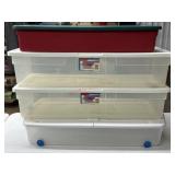 4 Under the bed storage totes with lids