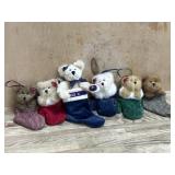Flat of 6 Boyds Bears in stockings