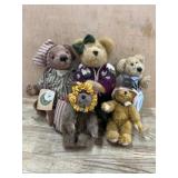 5- Various size Boyds bears dressed in PJ,