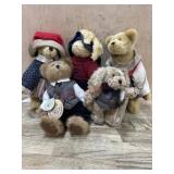 4- 8 inch and 1 4 inch Boyds bears  Dressed in