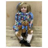 Royal Vienna 23 inch porcelain doll in Blue dress