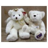 White Boyds bear and white Ty Beanie bear