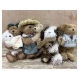 4- Boyds Bears 10 inch bears  and cat  I love