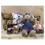 6- Various size Boyds Bears ( denim dress, bear