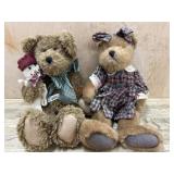 2- Boyds Bears 14 inch girl and boy bears in