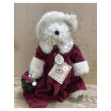 14 inch Boyds Bears tree topper in red dress
