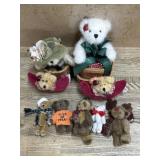 6- Boyds Bears 2 in baskets, Boyds ornaments