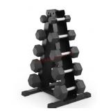 Marcy 150 lb. Rubber Hex Dumbbell Set with Rack