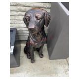 Sitting Labrador Dog Statue- cracked