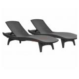 BROWN Keter All-Weather Grenada Chaise Loungers,