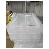 Four clear totes with lids all four lids are
